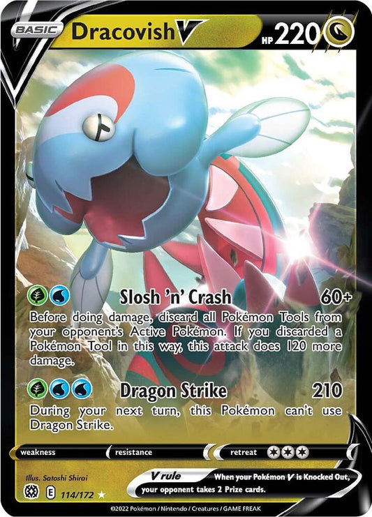 Dracovish V 114/172 Ultra Rare Brilliant Stars Pokémon card