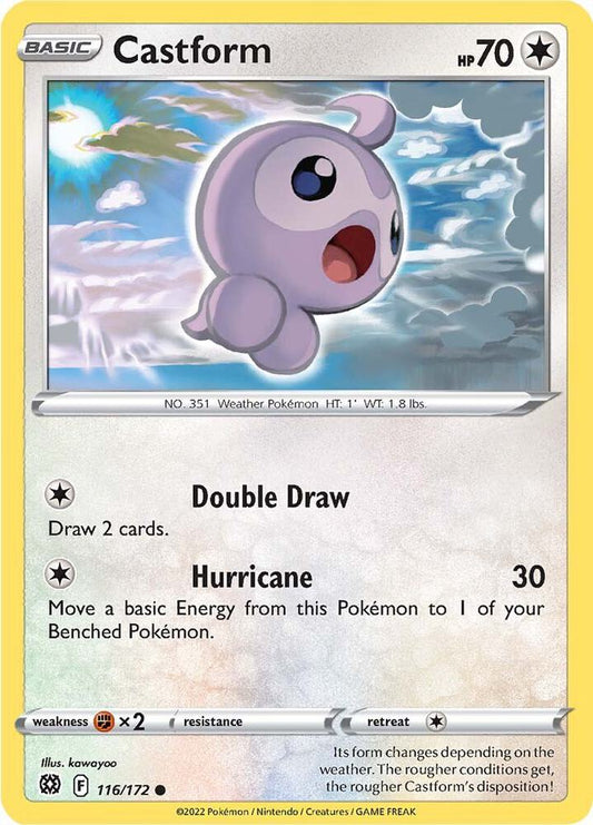 Castform 116/172 Common Brilliant Stars Pokémon card
