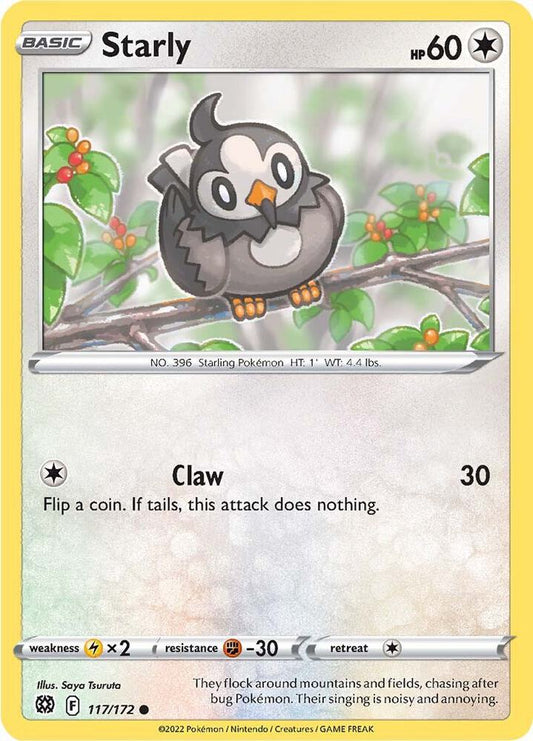 Starly 117/172 Common Brilliant Stars Pokémon card