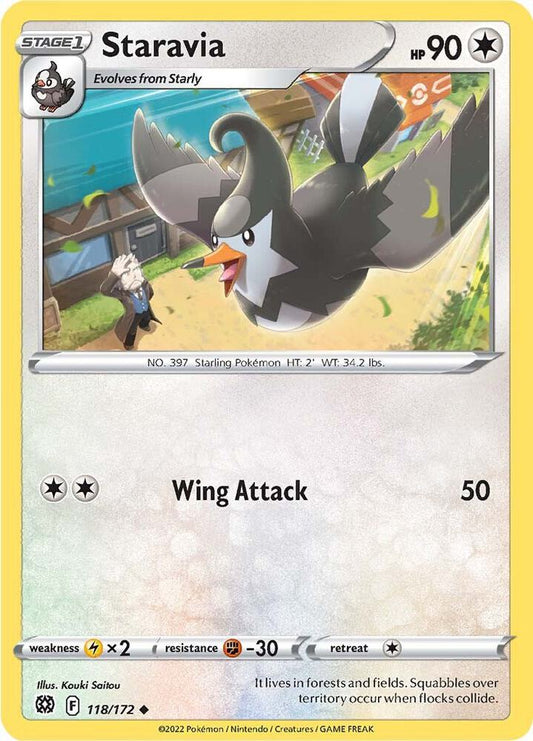 Staravia 118/172 Uncommon Brilliant Stars Pokémon card