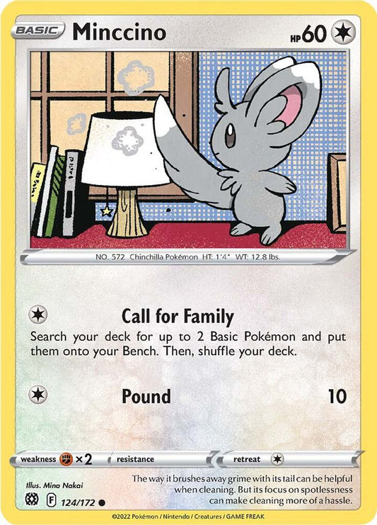 Minccino 124/172 Common Brilliant Stars Pokémon card