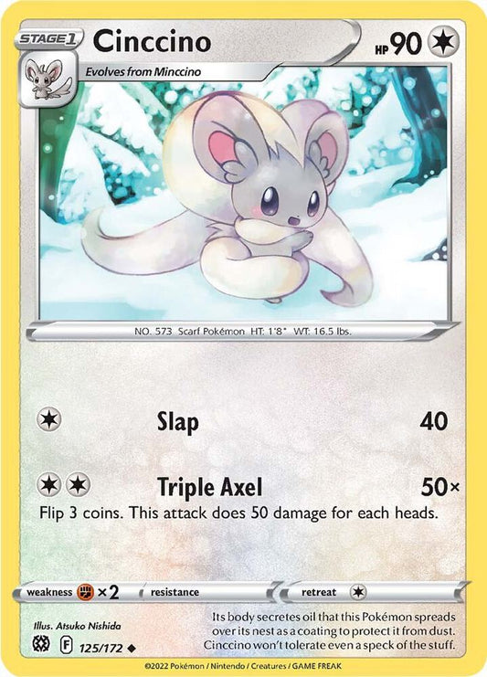 Cinccino 125/172 Uncommon Brilliant Stars Pokémon card