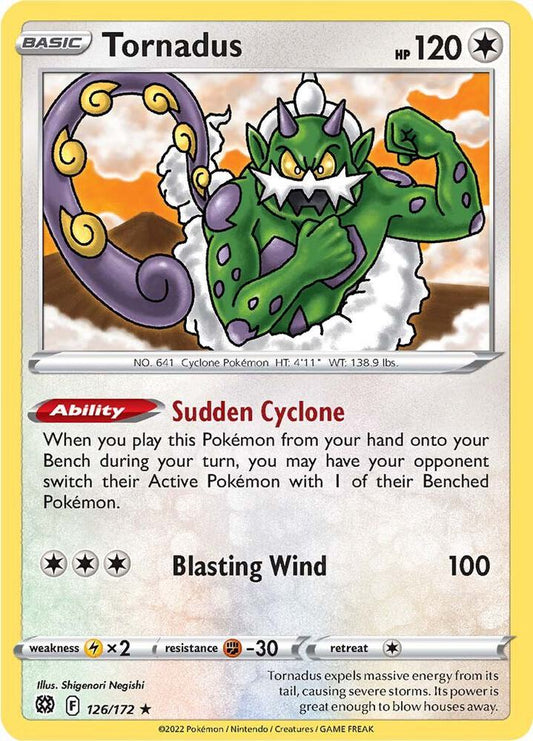 Tornadus 126/172 Rare Brilliant Stars Pokémon card