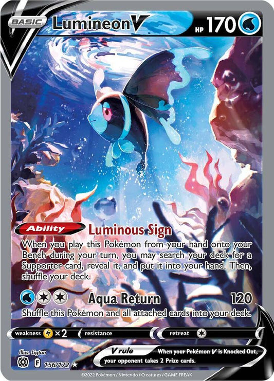 Lumineon V (Alternate Full Art) 156/172 Ultra Rare Brilliant Stars Pokémon card