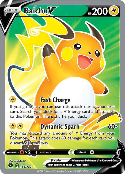 Raichu V (Full Art) 158/172 Ultra Rare Brilliant Stars Pokémon card