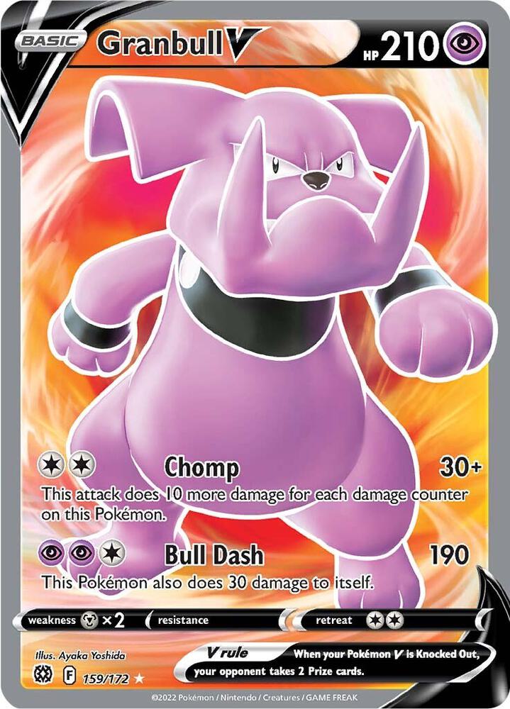 Granbull V (Full Art) 159/172 Ultra Rare Brilliant Stars Pokémon card