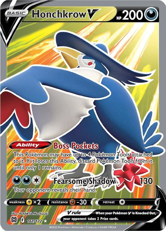Honchkrow V (Full Art) 161/172 Ultra Rare Brilliant Stars Pokémon card
