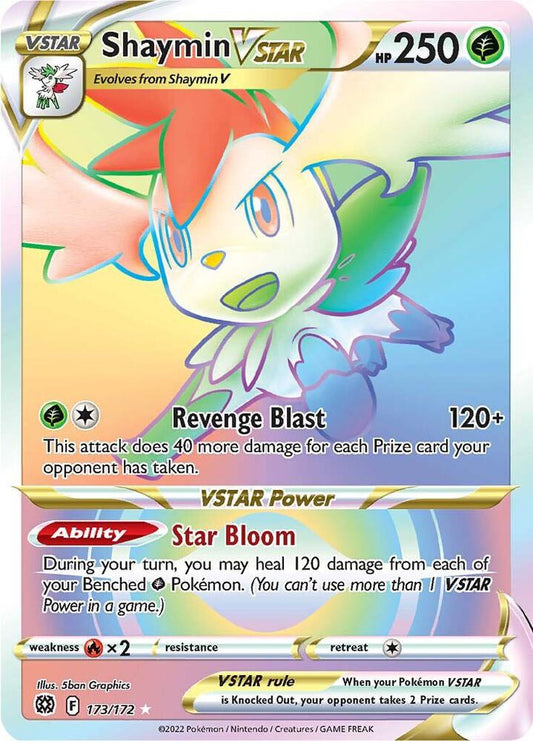 Shaymin VSTAR (Secret) 173/172 Secret Rare Brilliant Stars Pokémon card