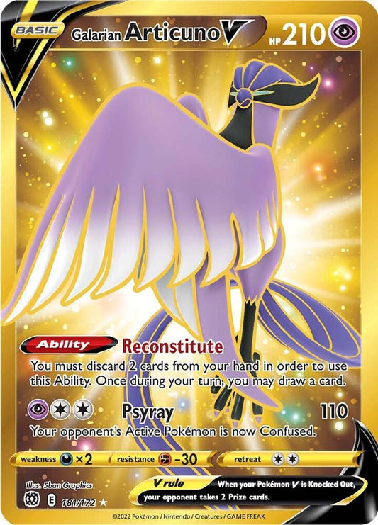 Galarian Articuno V (Secret) 181/172 Secret Rare Brilliant Stars Pokémon card