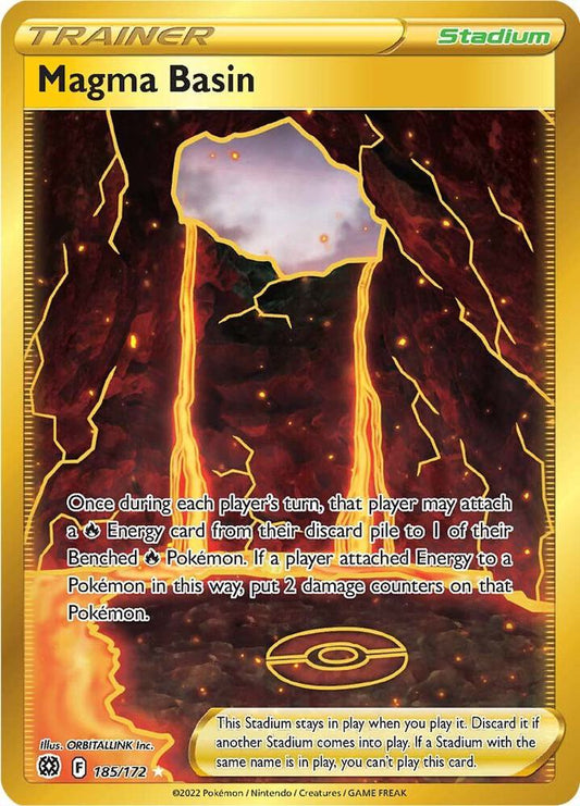 Magma Basin (Secret) 185/172 Secret Rare Brilliant Stars Pokémon card