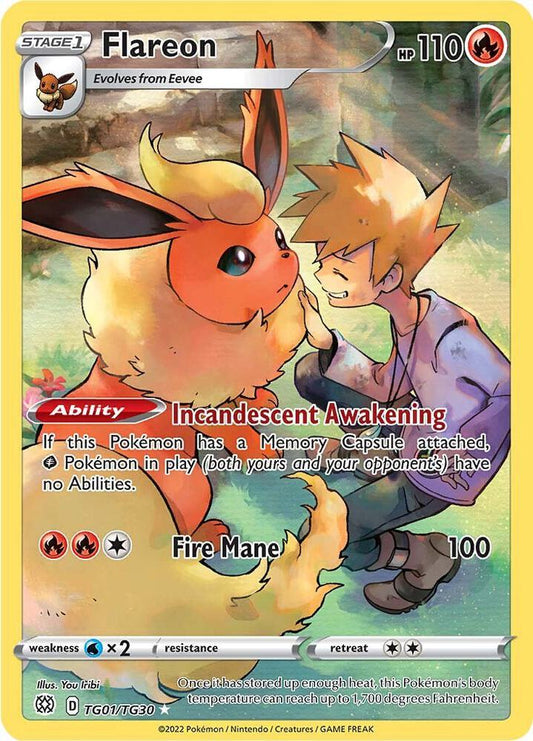 Flareon TG01/TG30 Ultra Rare Brilliant Stars Trainer Gallery Pokémon card