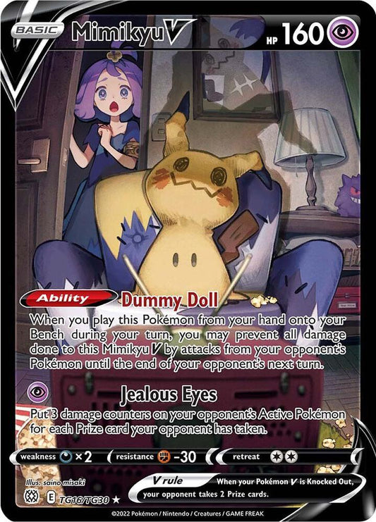 Mimikyu V TG16/TG30 Ultra Rare Brilliant Stars Trainer Gallery Pokémon card