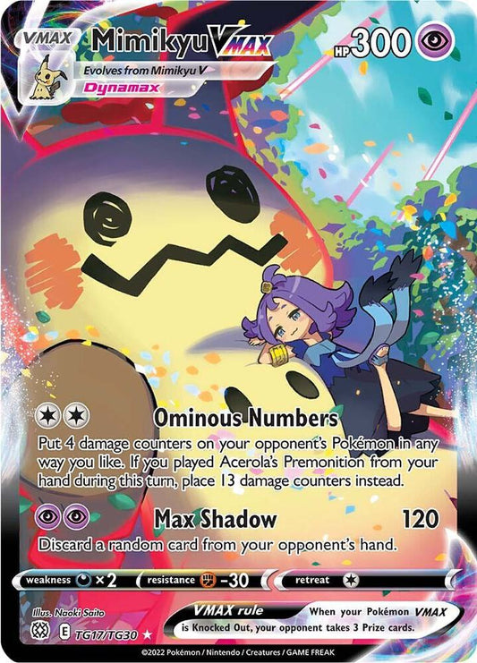 Mimikyu VMAX TG17/TG30 Ultra Rare Brilliant Stars Trainer Gallery Pokémon card