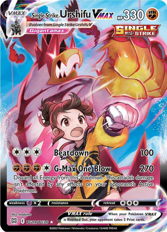 Single Strike Urshifu VMAX TG19/TG30 Ultra Rare Brilliant Stars Trainer Gallery Pokémon card