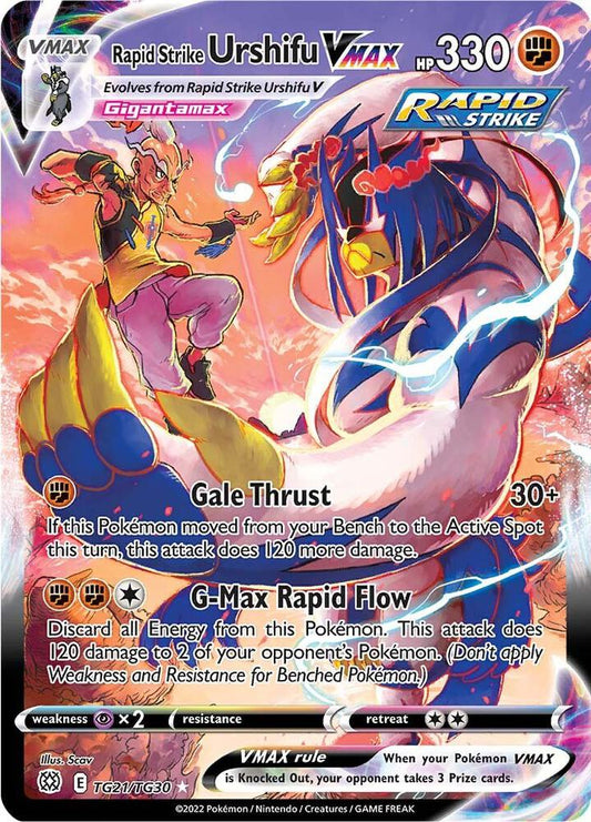 Rapid Strike Urshifu VMAX TG21/TG30 Ultra Rare Brilliant Stars Trainer Gallery Pokémon card