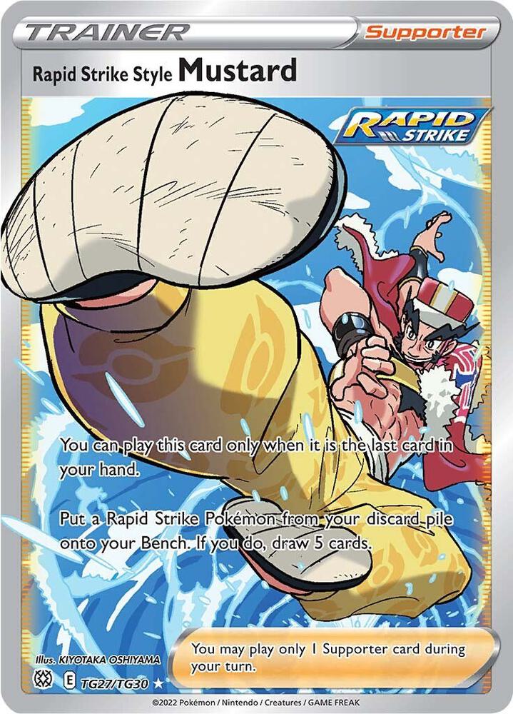Rapid Strike Style Mustard TG27/TG30 Ultra Rare Brilliant Stars Trainer Gallery Pokémon card