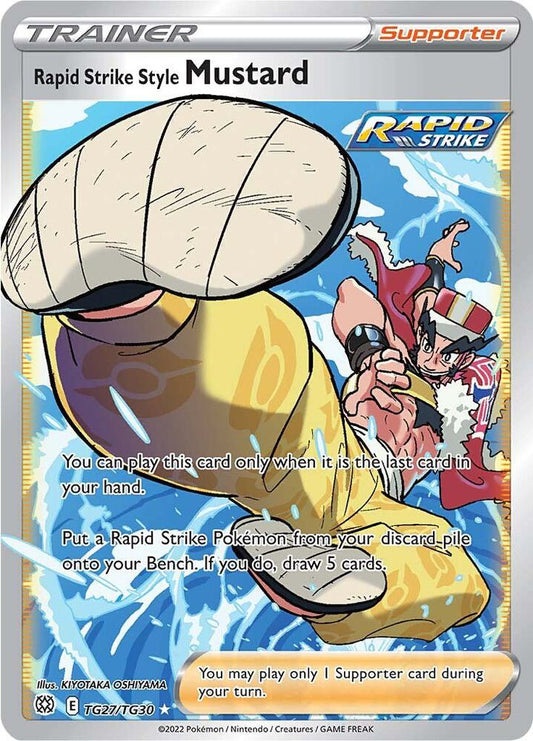 Rapid Strike Style Mustard TG27/TG30 Ultra Rare Brilliant Stars Trainer Gallery Pokémon card
