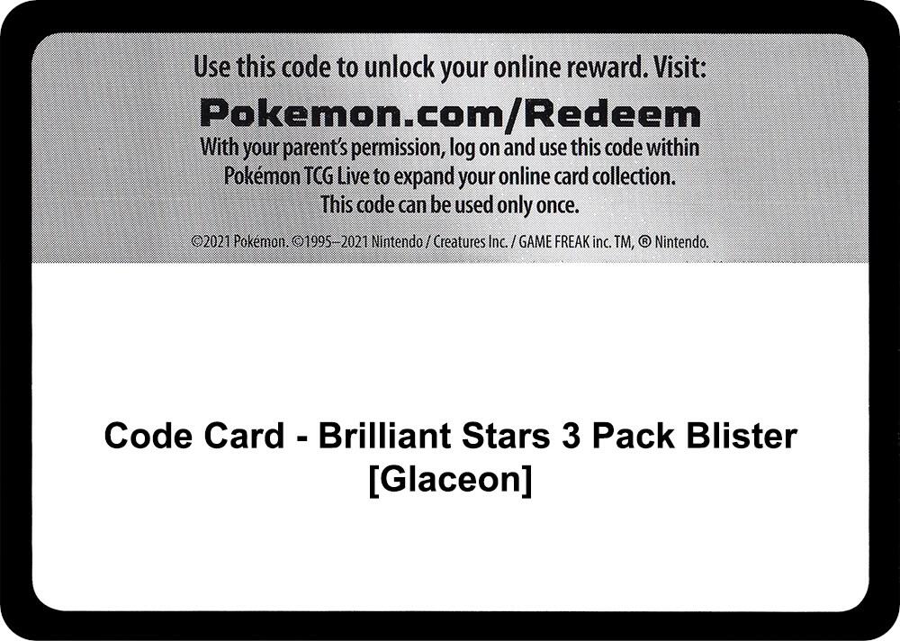 Code Card - Brilliant Stars 3 Pack Blister [Glaceon] - Code Card SWSH09: Brilliant Stars