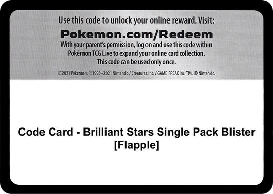 Code Card - Brilliant Stars Single Pack Blister [Flapple] - Code Card SWSH09: Brilliant Stars