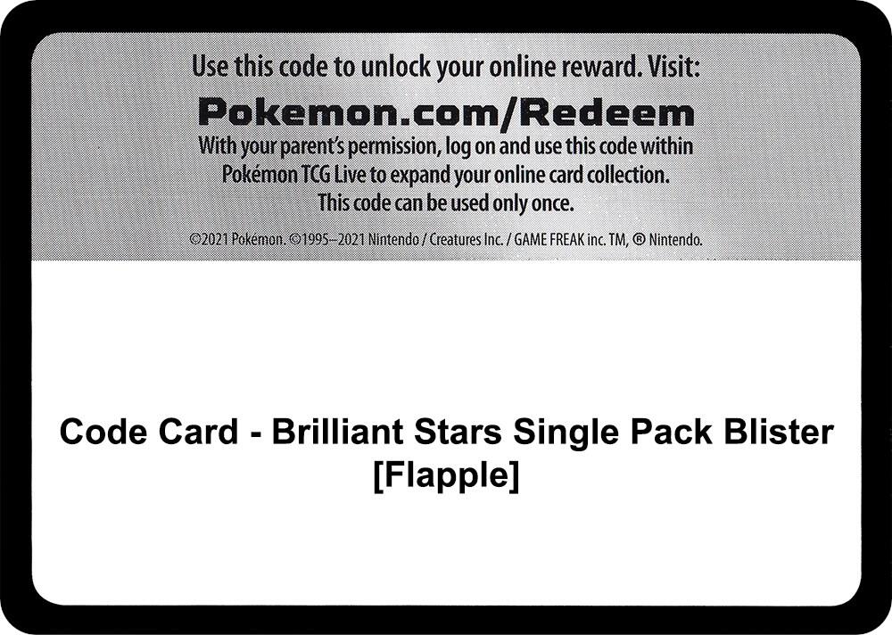 Code Card - Brilliant Stars Single Pack Blister [Flapple] Code Card Pokémon card