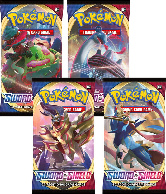 Sword and Shield Base Set Booster Pack Art Bundle [Set of 4] - SWSH01: Sword & Shield Base Set