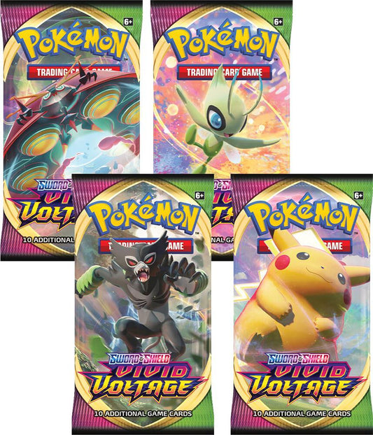 Vivid Voltage Booster Pack Art Bundle [Set of 4] - SWSH04: Vivid Voltage