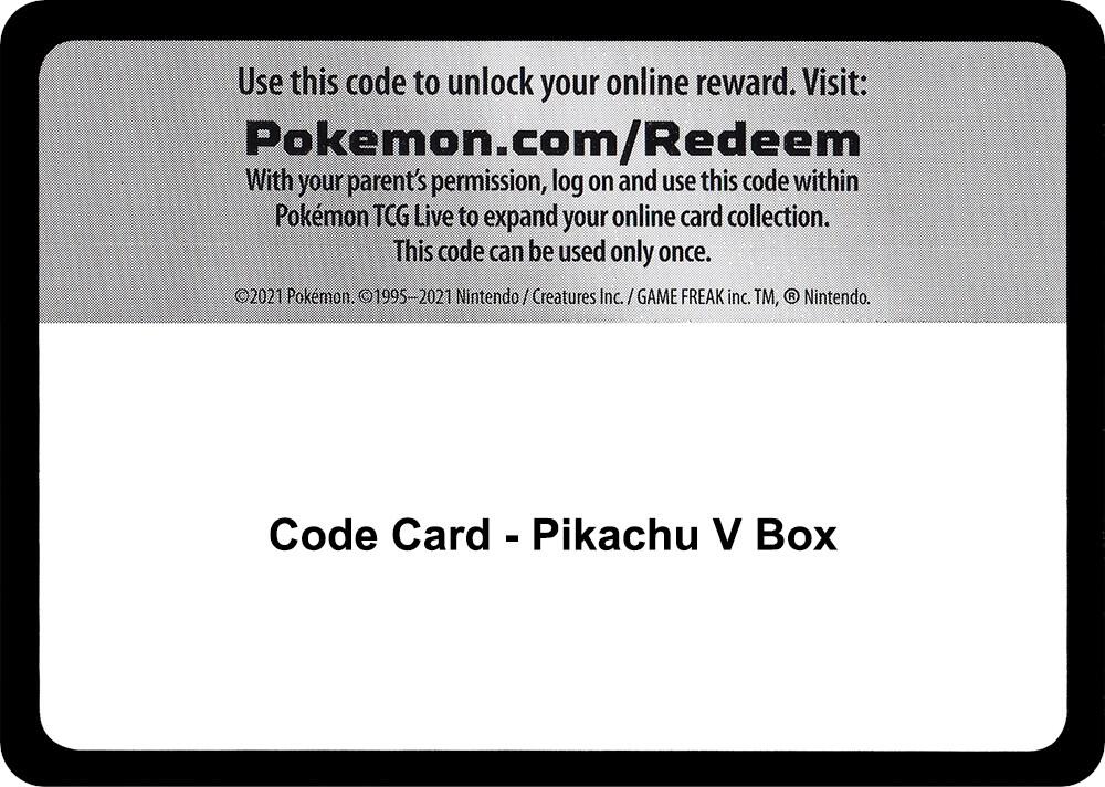 Code Card - Pikachu V Box - Code Card Miscellaneous Cards & Products