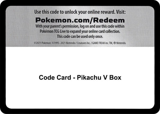 Code Card - Pikachu V Box Code Card Miscellaneous Cards & Products Pokémon card