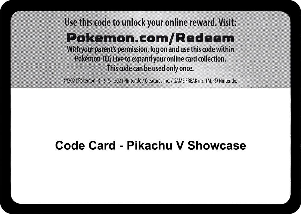 Code Card - Pikachu V Showcase Code Card Miscellaneous Cards & Products Pokémon card