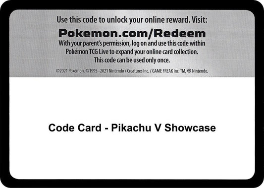 Code Card - Pikachu V Showcase Code Card Miscellaneous Cards & Products Pokémon card
