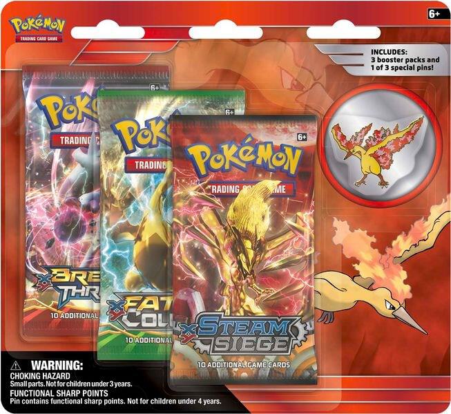 Legendary Birds Pin 3 Pack Blister [Moltres Pin] - Miscellaneous Cards & Products