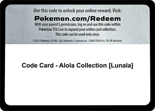 Code Card - Alola Collection [Lunala] - Code Card Miscellaneous Cards & Products