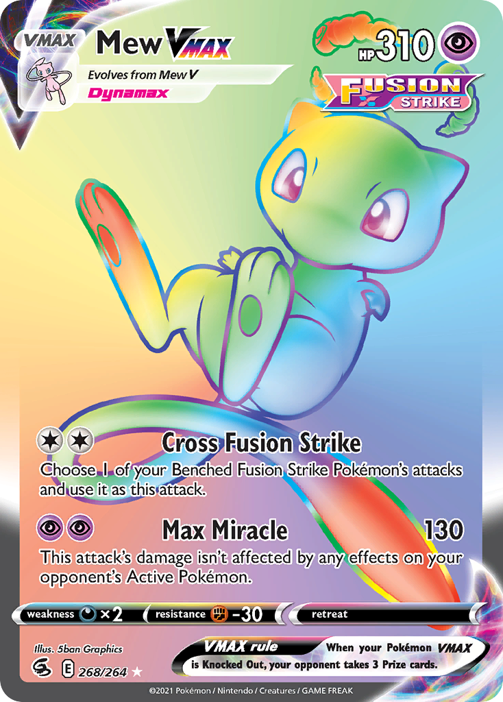 Mew VMAX 268/264 Rare Rainbow Fusion Strike