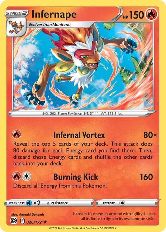 Infernape 026/172 Rare Holo Brilliant Stars