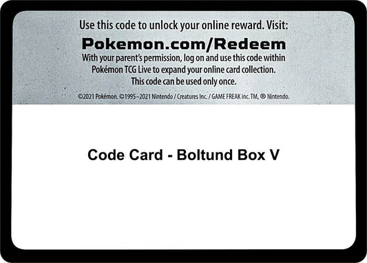 Code Card - Boltund Box V Code Card Miscellaneous Cards & Products Pokémon card