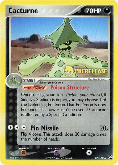 Cacturne - 27/108 (Prerelease) 027/108 Promo Miscellaneous Cards & Products Pokémon card