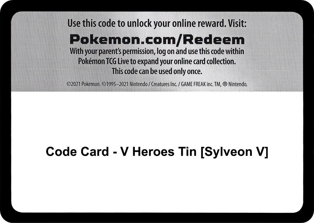 Code Card - V Heroes Tin [Sylveon V] Code Card Miscellaneous Cards & Products Pokémon card
