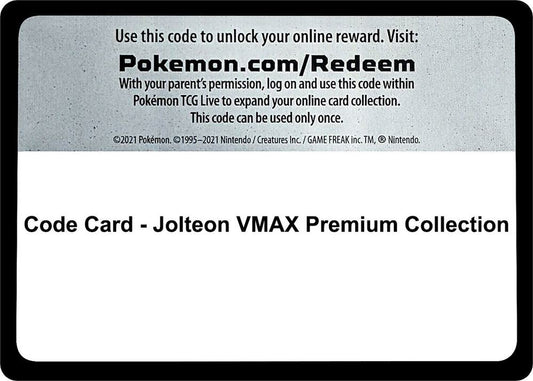 Code Card - Jolteon VMAX Premium Collection Code Card Miscellaneous Cards & Products Pokémon card