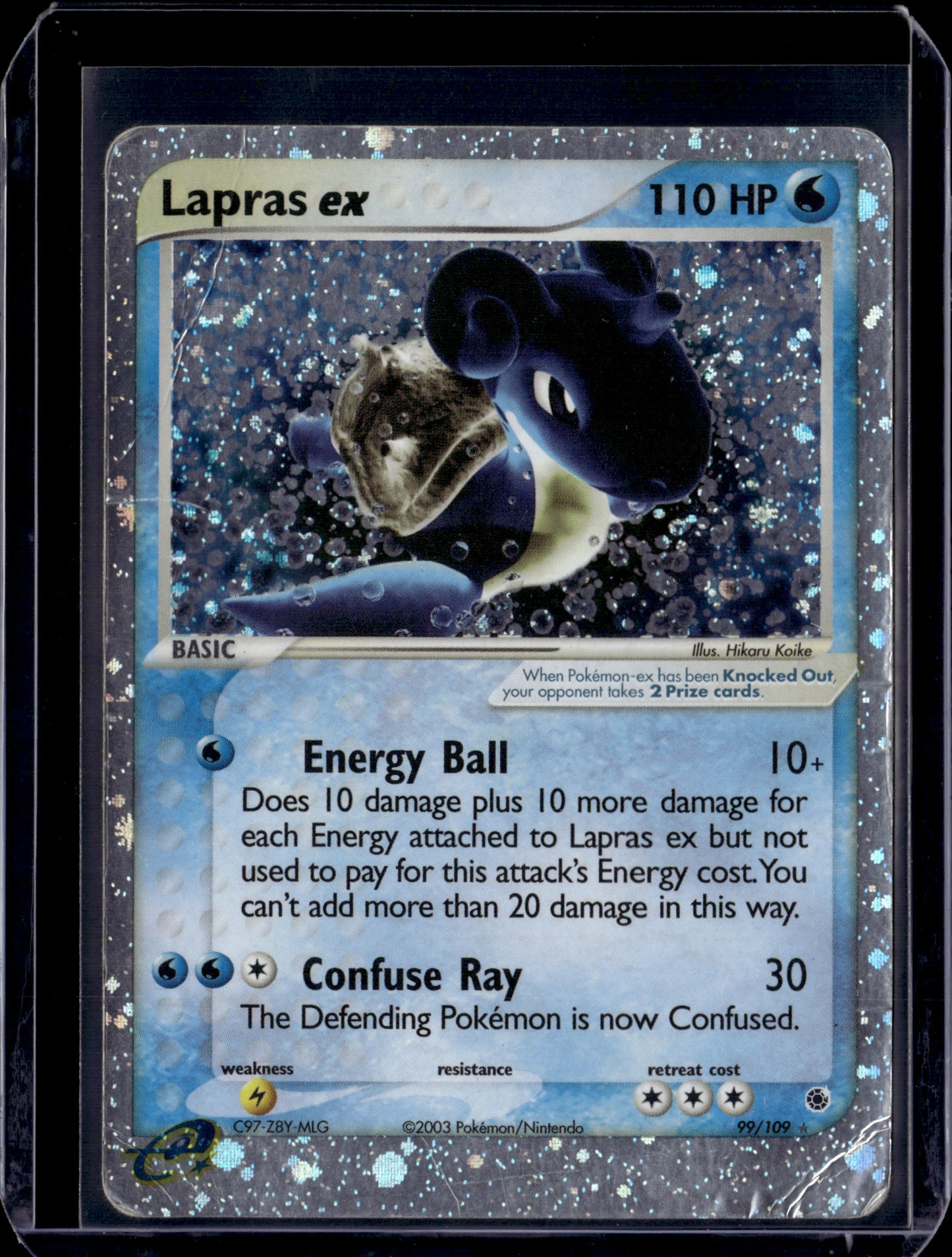 Lapras ex Ruby and Sapphire #99/109 Holofoil Pokémon Card (front)