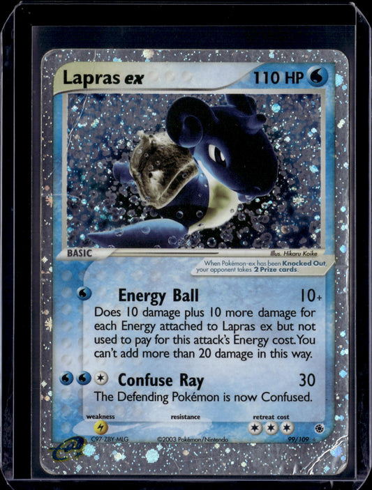 Lapras ex Ruby and Sapphire #99/109 Holofoil Pokémon Card (front)