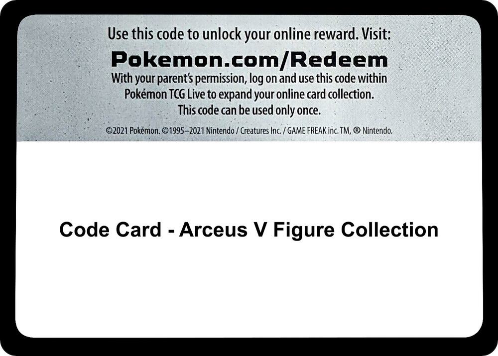 Code Card - Arceus V Figure Collection Code Card Brilliant Stars Pokémon card