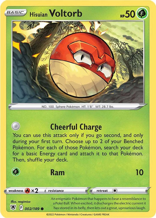 Hisuian Voltorb 002/189 Common Astral Radiance Pokémon card