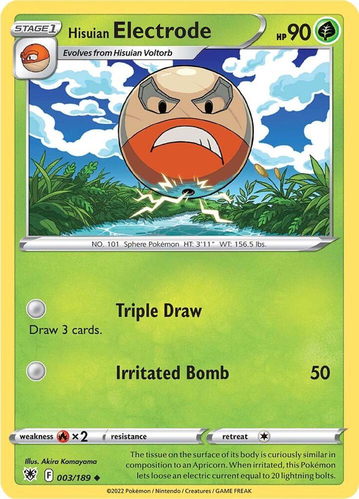 Hisuian Electrode 003/189 Uncommon Astral Radiance Pokémon card