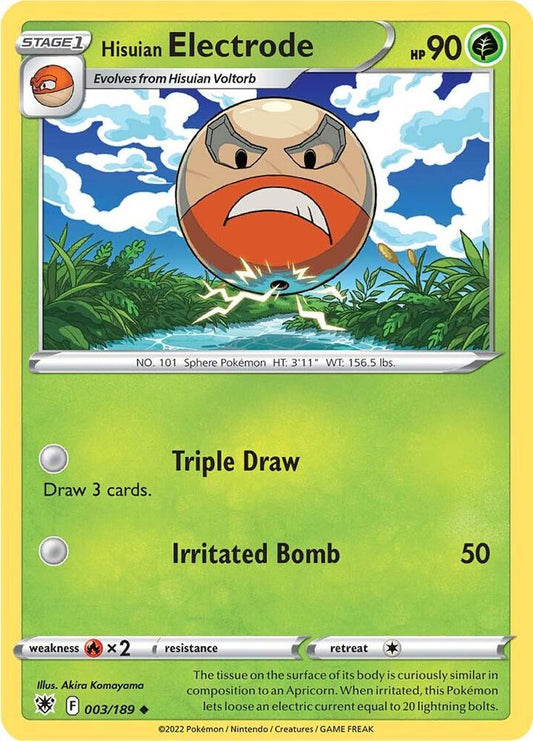 Hisuian Electrode 003/189 Uncommon Astral Radiance Pokémon card