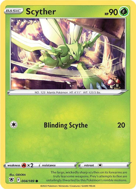 Scyther (004) 004/189 Common Astral Radiance Pokémon card