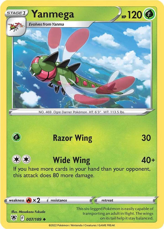 Yanmega 007/189 Uncommon Astral Radiance Pokémon card