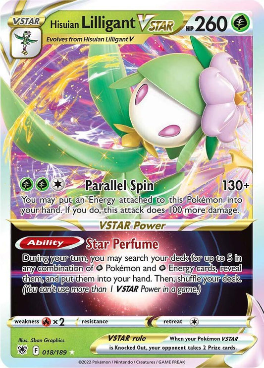 Hisuian Lilligant VSTAR 018/189 Ultra Rare Astral Radiance Pokémon card
