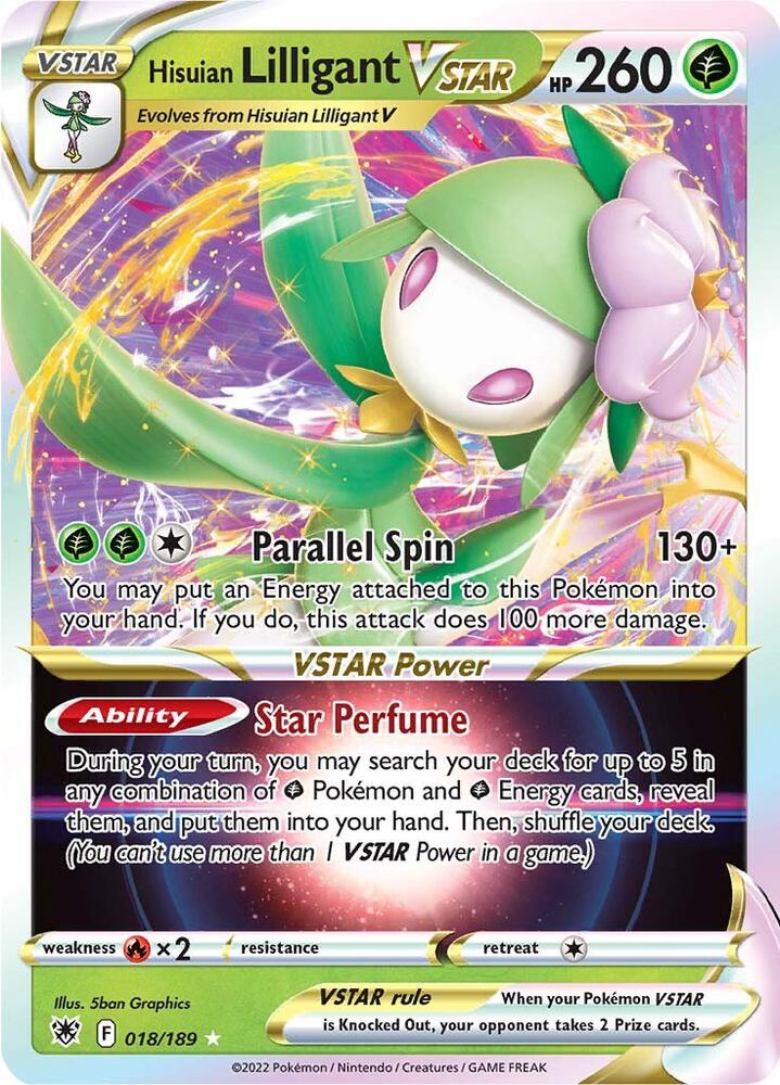 Hisuian Lilligant VSTAR 018/189 Ultra Rare Astral Radiance Pokémon card