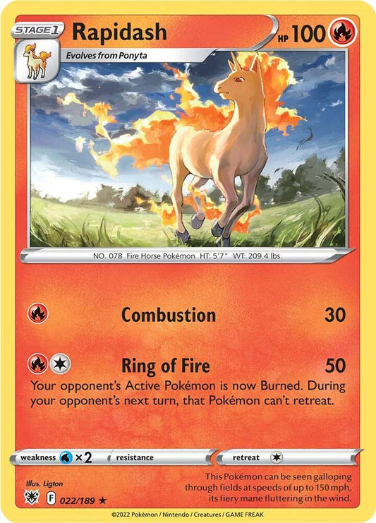 Rapidash 022/189 Rare Astral Radiance Pokémon card