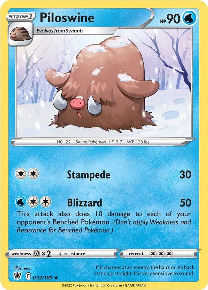 Piloswine 032/189 Uncommon Astral Radiance Pokémon card